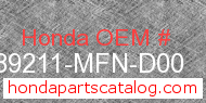 Honda 89211-MFN-D00 genuine part number image
