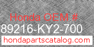 Honda 89216-KY2-700 genuine part number image