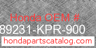 Honda 89231-KPR-900 genuine part number image