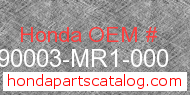 Honda 90003-MR1-000 genuine part number image