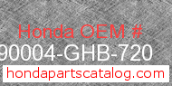 Honda 90004-GHB-720 genuine part number image