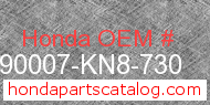 Honda 90007-KN8-730 genuine part number image