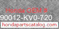 Honda 90012-KV0-720 genuine part number image