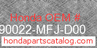Honda 90022-MFJ-D00 genuine part number image
