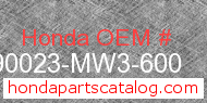 Honda 90023-MW3-600 genuine part number image