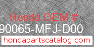Honda 90065-MFJ-D00 genuine part number image