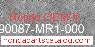 Honda 90087-MR1-000 genuine part number image