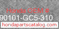 Honda 90101-GC5-310 genuine part number image