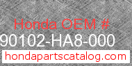 Honda 90102-HA8-000 genuine part number image