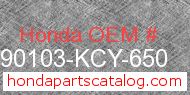 Honda 90103-KCY-650 genuine part number image