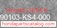 Honda 90103-KS4-000 genuine part number image