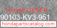 Honda 90103-KV3-951 genuine part number image