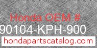 Honda 90104-KPH-900 genuine part number image