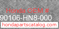 Honda 90106-HN8-000 genuine part number image