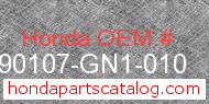 Honda 90107-GN1-010 genuine part number image
