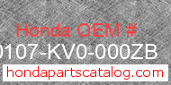 Honda 90107-KV0-000ZB genuine part number image