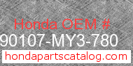 Honda 90107-MY3-780 genuine part number image