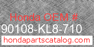 Honda 90108-KL8-710 genuine part number image