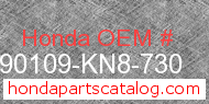 Honda 90109-KN8-730 genuine part number image