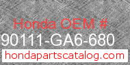 Honda 90111-GA6-680 genuine part number image
