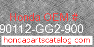 Honda 90112-GG2-900 genuine part number image