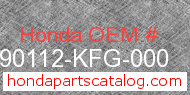 Honda 90112-KFG-000 genuine part number image