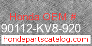 Honda 90112-KV8-920 genuine part number image