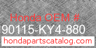 Honda 90115-KY4-880 genuine part number image