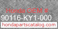 Honda 90116-KY1-000 genuine part number image