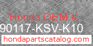 Honda 90117-KSV-K10 genuine part number image