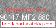 Honda 90117-MF2-880 genuine part number image