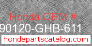 Honda 90120-GHB-611 genuine part number image