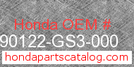 Honda 90122-GS3-000 genuine part number image