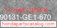 Honda 90131-GE1-670 genuine part number image