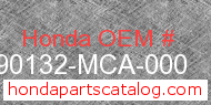 Honda 90132-MCA-000 genuine part number image