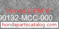 Honda 90132-MCC-000 genuine part number image