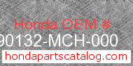 Honda 90132-MCH-000 genuine part number image