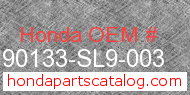 Honda 90133-SL9-003 genuine part number image