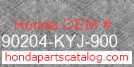 Honda 90204-KYJ-900 genuine part number image