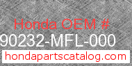 Honda 90232-MFL-000 genuine part number image