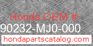 Honda 90232-MJ0-000 genuine part number image