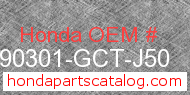 Honda 90301-GCT-J50 genuine part number image