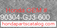 Honda 90304-GJ3-600 genuine part number image