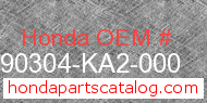 Honda 90304-KA2-000 genuine part number image