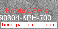 Honda 90304-KPH-700 genuine part number image