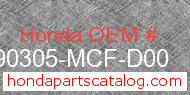 Honda 90305-MCF-D00 genuine part number image