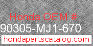 Honda 90305-MJ1-670 genuine part number image