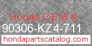 Honda 90306-KZ4-711 genuine part number image