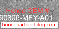 Honda 90306-MFY-A01 genuine part number image
