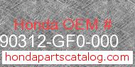 Honda 90312-GF0-000 genuine part number image